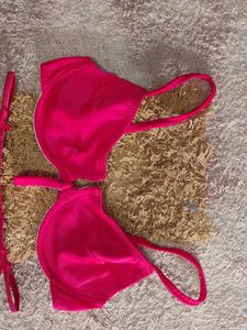 Hot Pink Polka Dot Lingerie Set
