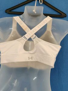 under armour White Sports Bra with Front Zipper