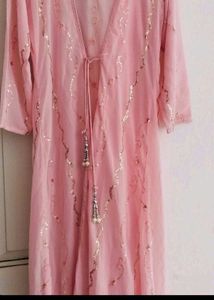 Pink Sequined Ethnic shrug