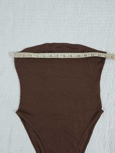 shein Ribbed Brown Bodysuit bust 36