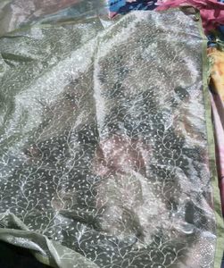 Embroidery saree with stitched blouse upto 42