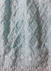 Chikankari Light Blue Top