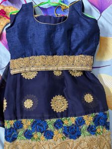 Elegant Navy Blue Embroidered Saree