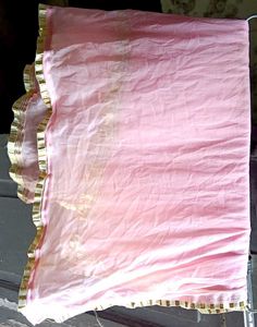 Pink Dupatta with Gold Border