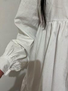 Chic White Tiered Shirt Dress