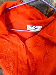 Red Embroidered  gothic shirt