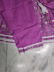 Elegant Purple Anarkali Kurta Set(33-36 size)