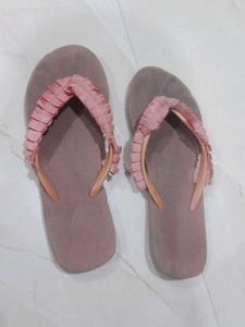 Cute Pink Ruffle Flip-Flops