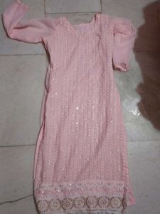 Elegant Pink Sequined Kurta