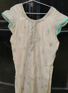 Embellished Beige Kurta