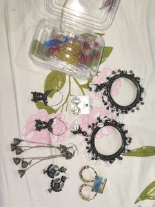 Bangles ear rings Nail extensions