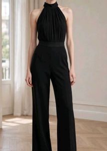 Elegant Black Halter Neck Jumpsuit