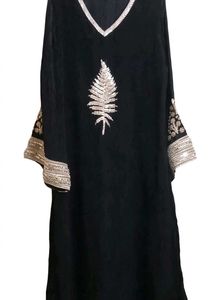Elegant Black Kurta with Silver Embellishments