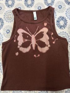 Brown Butterfly Tank Top