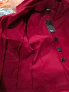 Red Casual Blazer