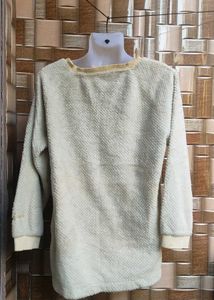 Cream Textured Sweater