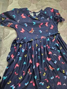 Navy Butterfly Print Dress