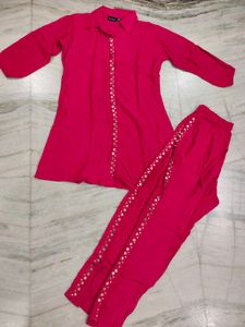 Vibrant Pink Kurta Set with Trousers