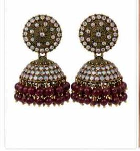 Elegant Kundan &amp; Pearl Jhumka Earrings