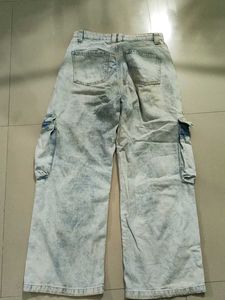 Light Wash Cargo Jeans