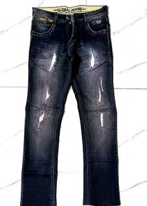 Men's Distressed Dark Wash Jeans