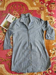 💥Classic Grey Button-Down Tunic Shirt💥- Netplay