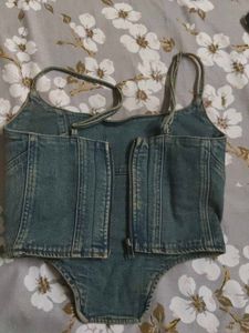 Denim Corset Top