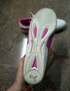 Puma White &amp; Pink Sneakers