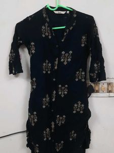 Black Printed Kurta