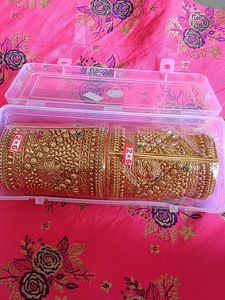 Gold Plated Bridal Bangles (Set of 2)