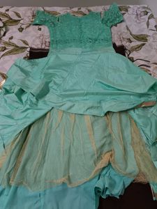 Aqua Blue Heavy Silk Gown