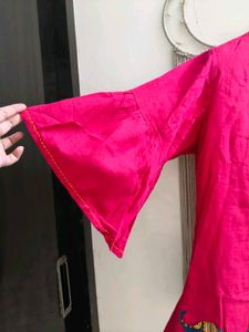 Vibrant Pink Embroidered Tunic 4XL