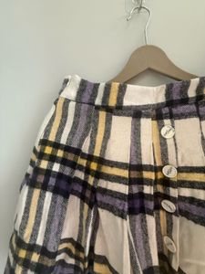 Plaid Button-Front Mini Skirt