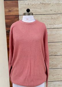 Unisex Waffle Knit Pullover Sweater