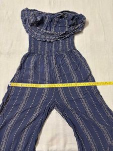 Boho Blue Striped Jumpsuit