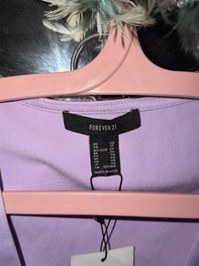 Forever 21 Lavender V-Neck Crop Top