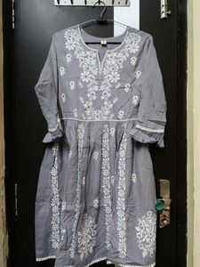 Grey Chikankari Kurta