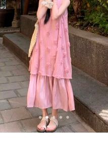 Savana Pink Ruffle Tank Dress