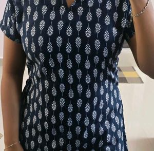 Stylish Navy Blue Printed Kurta