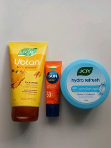 Joy Skincare Set - Face Wash, Sunscreen & Gel