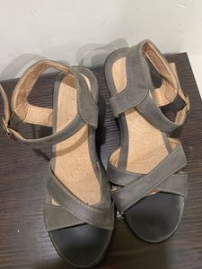 Stylish Gray Ankle Strap Sandals