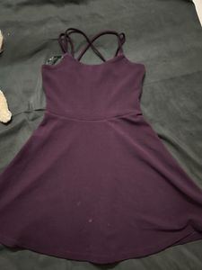Purple Fit &amp; Flare Dress
