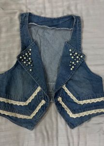 Denim Pearl Vest