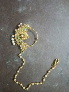 Designer Nath with Pearl Chain