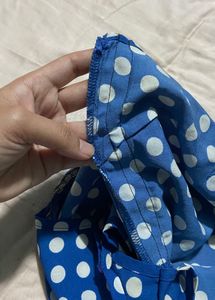 Blue Polka Dot Crop Cami Top