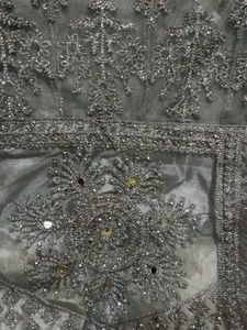 Elegant Silver Embellished Gown
