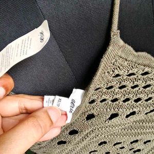 Olive color crochet dress