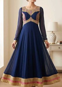 Elegant Blue Anarkali Gown