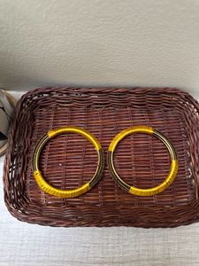 Golden Bangle With Yellow Thread