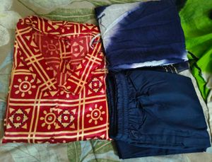 Red Gazi Silk Kurta Set